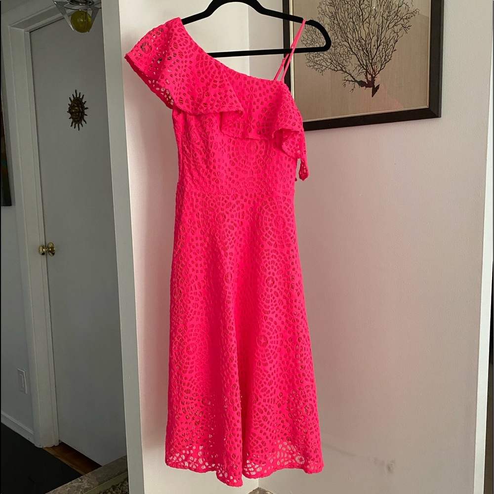 Lilly Pulitzer sea urchin terry lace pink cosmo size 0 dress